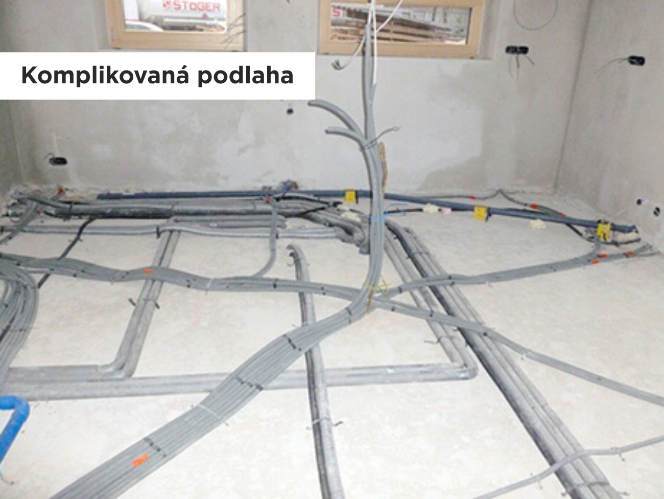 Liaty polystyrén - Komplikovaná podlaha